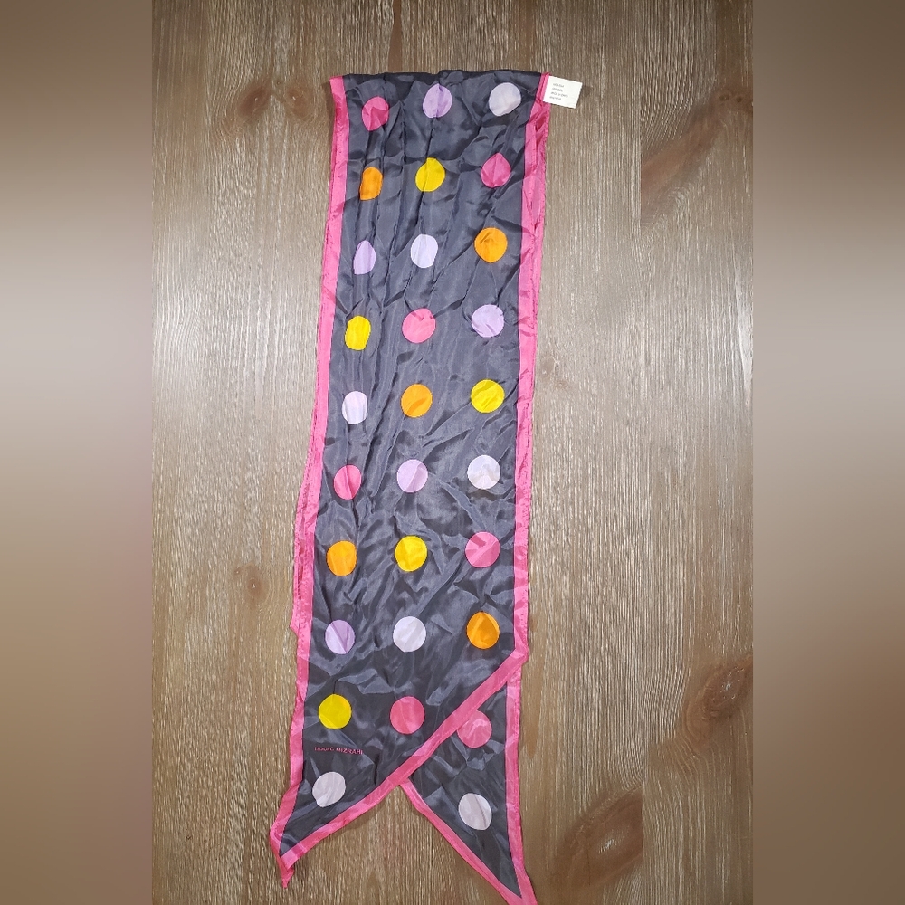 Isaac Mizrahi Colorful Silk Scarf with Polka-dots